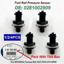 1/2/4PCS High Quality 0281002909 Fuel Rail Pressure Sensor 281002909 0281002867 3140127000 For H-YUNDAI Tucson K-IA DUCATO