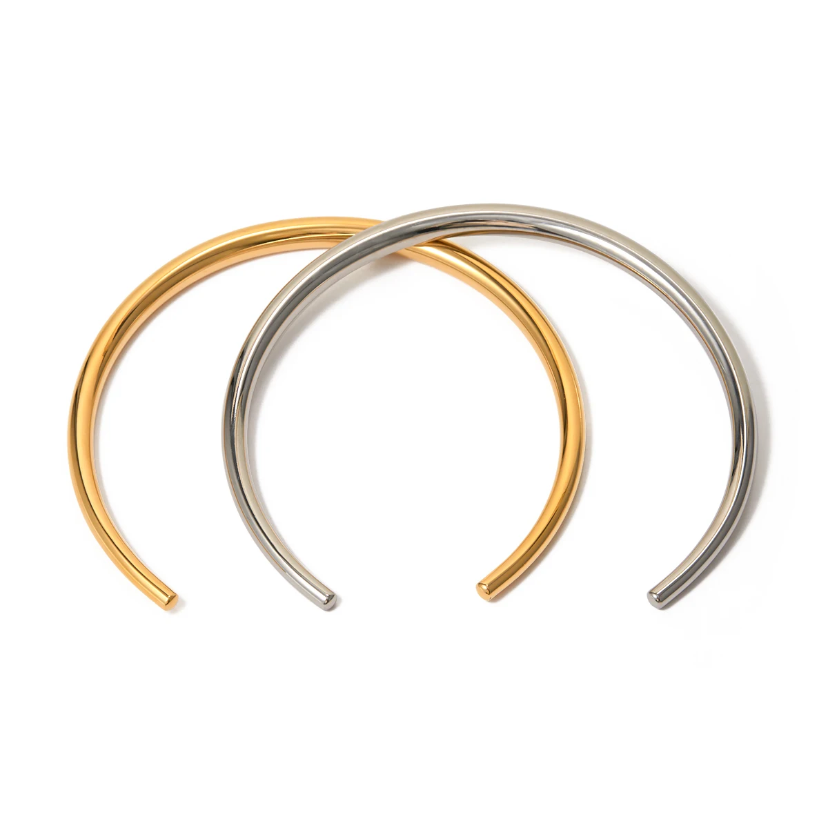 Jewelryposter ปกโลหะสแตนเลสสตีลแนวโน้มแฟชั่นกันน้ำเรียบง่ายพื้นผิวเรียบงานเครื่องประดับทองคำเรขาคณิตทำมือ