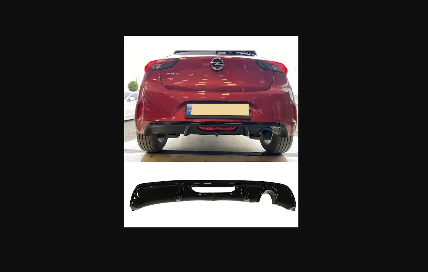 For Opel Corsa F Race Diffuser Piano Black Right Single Outlet 2019 2020 2021 2022 - Bumper Extension Body Kit Spoiler Battery