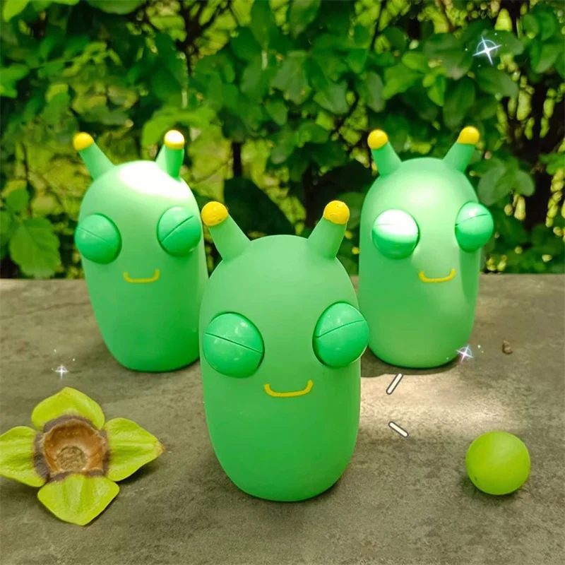 2022 New Squishy Toy Green Eye Worm Squeeze Toy Stress Reliever Antistress Fidget Halloween Christmas Kids Party Favors Gifts