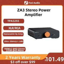 Fosi amplificador de potência estéreo de áudio tpa3255 classe d amplificador de áudio hifi para alto-falante de estante passivo com entrada xlr/rca/equilibrada