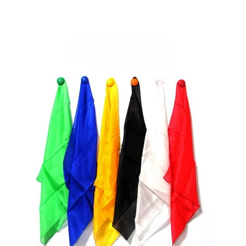 Foulard en soie coloré 30x30cm, tours de magie, apprentissage et éducation, soie magique pour gros plan, accessoire magique E3136