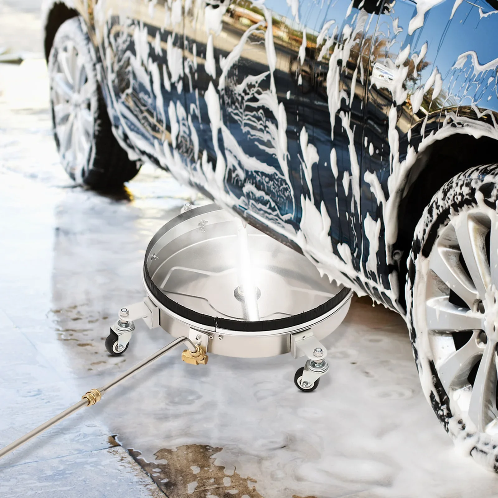 2-in-1 Surface Cleaner Disc Washer Silver Surface Cleaning Machine to Clean The Dirt, Mold, Moss