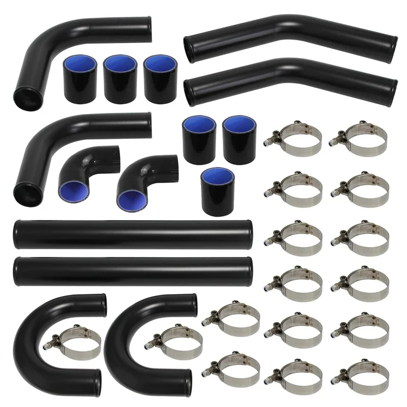 Uniwersalny TURBO BOOST rura INTERCOOLER zestaw 2.25 "57MM 8 sztuk aluminium rurociągi — zdjęcie 2