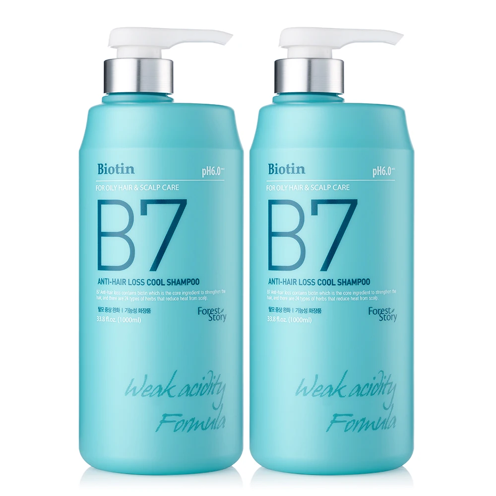 Forest Story B7 Weak Acid Cool Hair Loss Shampoo 1000ml X 2Pcs