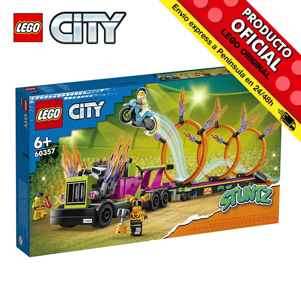 Lego City Stuntz-strobatic challenge: Truck and fire rings, 60357, toys, boys, girls, blocks, parts, Original, store, official license, new, Bricks, Bricks, gift, male Female Adult