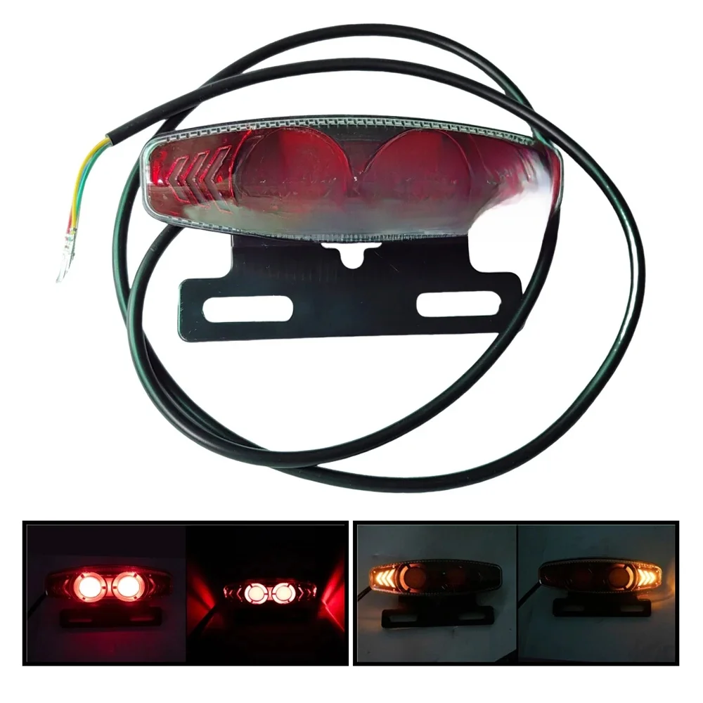 AliExpress 1Pc 36V 48V Electric Bike Tail Light Ebike Rear Lights With Dynamic Turn Signal Position Brake Lamp