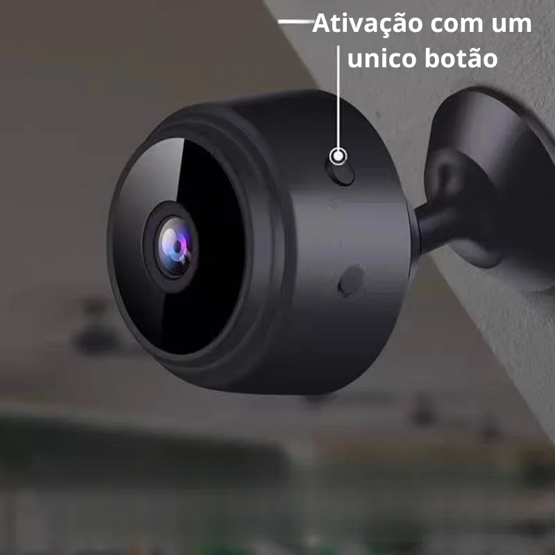 Mini Camera de Monitoramento Inteligente WiFi Vigilancia Segurança HD 1080p Gravador de Video e Voz sem Fio Magnético Multiuso