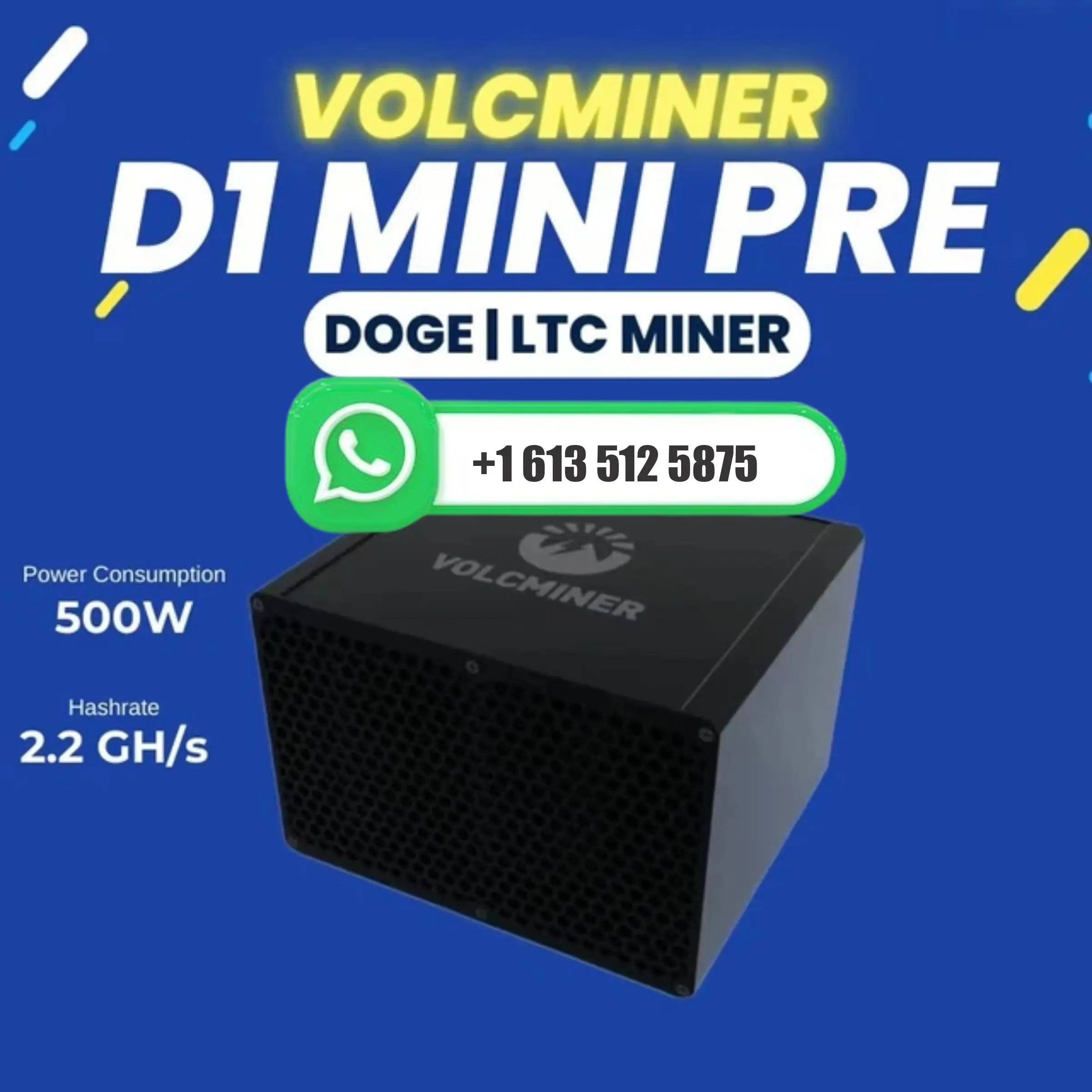 Суперпредложение JY: Купи 7, получи 4 бесплатно! Абсолютно новый VolcMiner D1 Mini для майнинга LTC и Doge Coin, 2.2Gh/s, 500W, в наличии, с блоком питания.