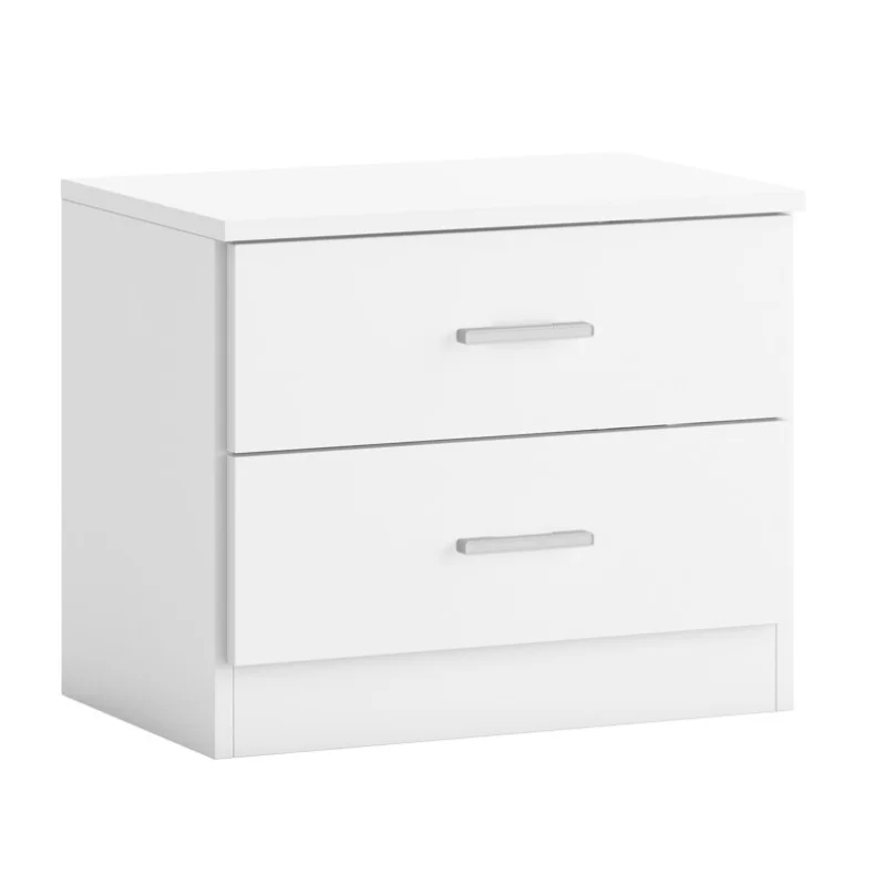 Modern and cheap White 2-drawer table