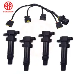 4Pcs Ignition Coil With Connector Wire Plug 27301-2B010 273012B010 For Hyundai Elantra GT Accent / Kia Rio Soul Forte Koup 1.6L