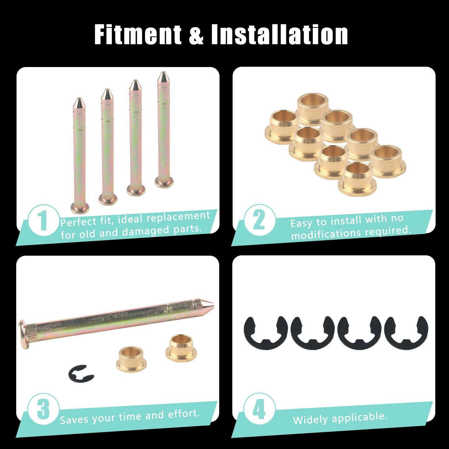 Door Hinge Roller Pin Door Hinge Pin and Bushing Kit Hinge for Ford F150 F250 F350 Car Accessories view 4
