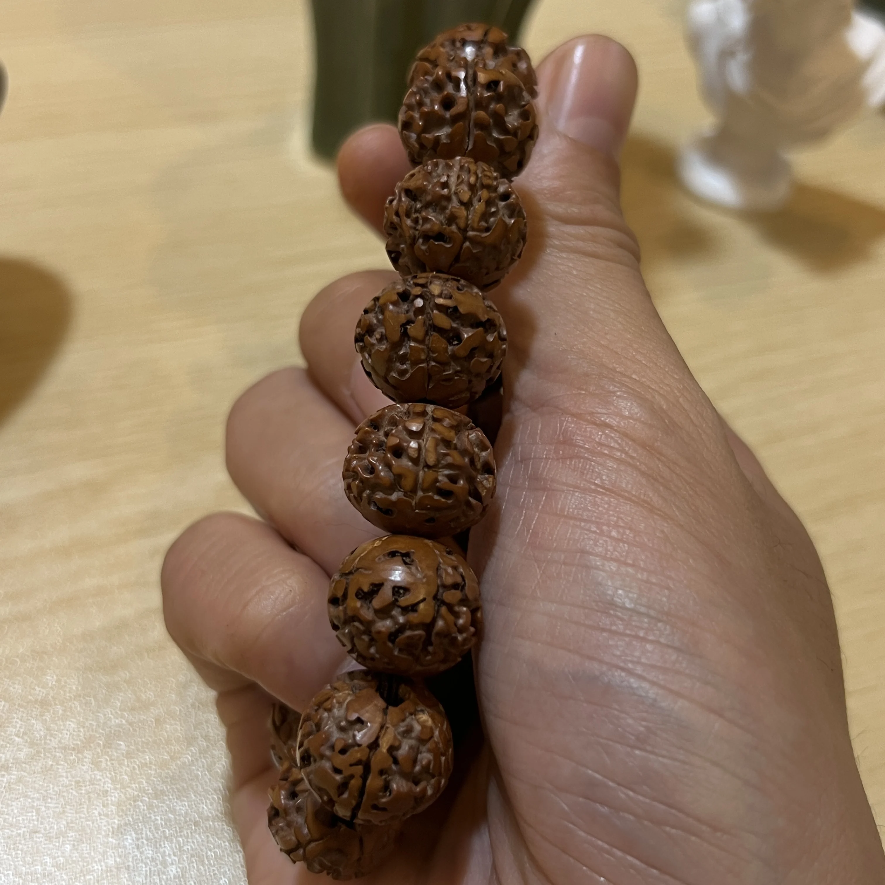 17 مللي متر * 15 مللي متر الطبيعية Rudraksha بوذا الخرز سوار للرجال والنساء ، مجوهرات لليوجا التأمل مالا الخرز