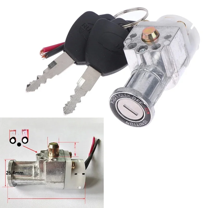 AliExpress NONE 1x Battery Lock 2x Key Bigger Head Type Electric Bicycle Ignition On/Off Key Switch Heavy Load E-bike Li-ion Battery Casing Lock