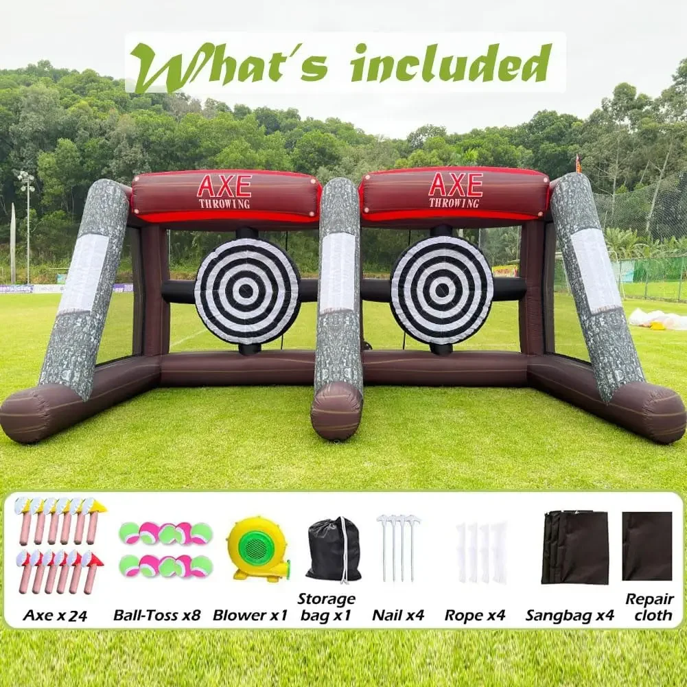 Double Darts Inflatable Axe Throwing Inflatable Ball Toss Target Dart Board For Backyard  Party Event Outdoor Interactive