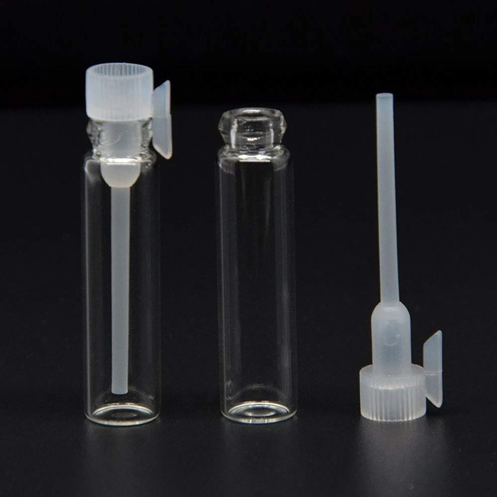 10/60Pcs 2ml Empty Mini Glass Perfume Small Sample Bottles With Rod Cap Laboratory Liquid Fragrance Test Tube Trial Bottle