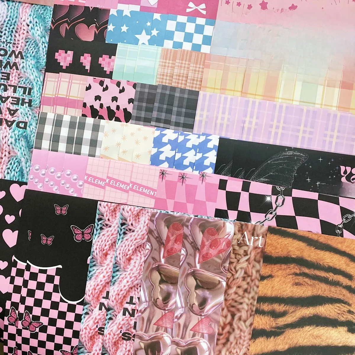 Materiał do albumu papierowego Akcesoria Papier do notatek Dekoracyjny Papaer Różowy Czarny DIY Arts Diy Crafts Album Journal Planner — zdjęcie 2