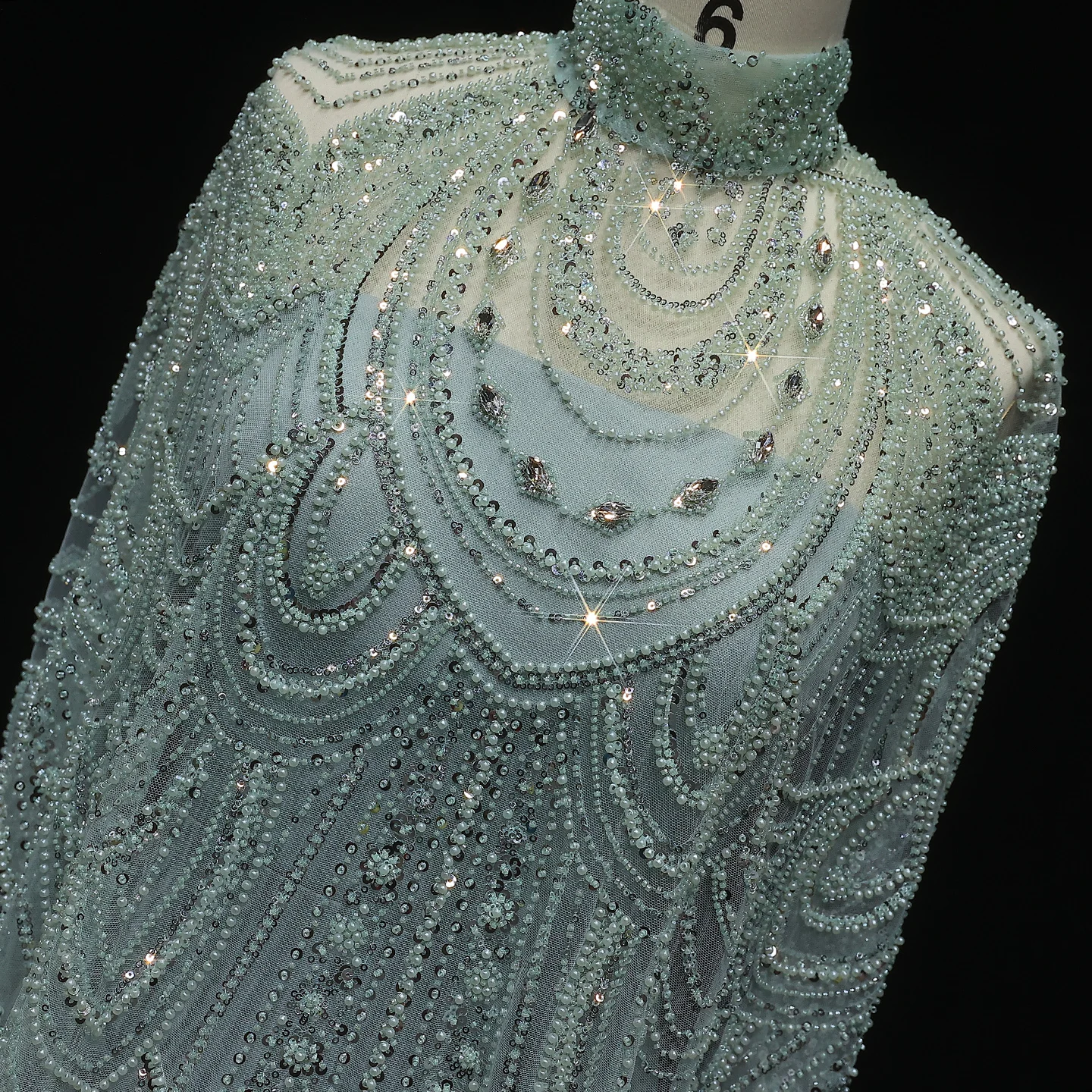 Sharon Said Luxuriöses Perlenbesetztes Dubai Nude Abendkleid für Arabische Frauen Hochzeit Eleganter Kaftan Formelle Partykleider SS780 Maßanfertigung – Detail 18