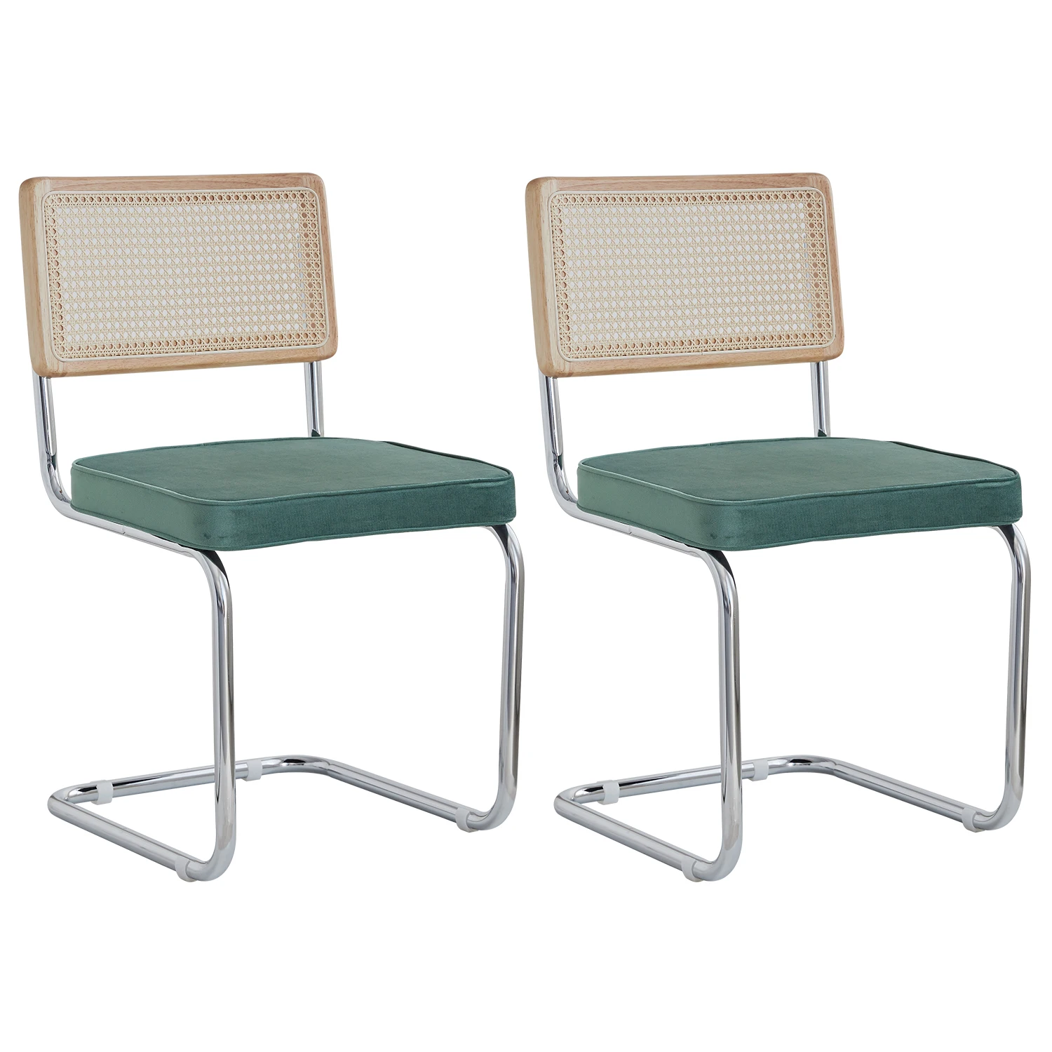 Set mit 2/4 Retro-Esszimmerstühlen, Kunststoff-Rattanstühlen, für Zuhause, Schlafzimmer, Schreibtisch, Rückenlehne, Hocker, Bogenform, Computer, Büro, gepolsterter Sitz