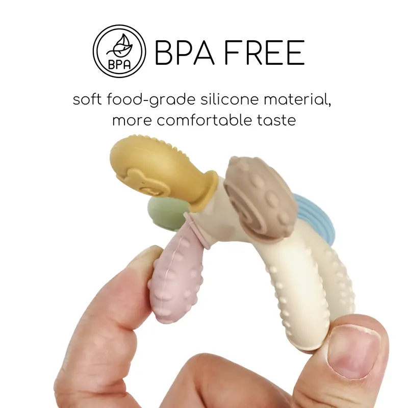 erduo Silicone Baby teether anxiety teething toys 0 12 months chew beads sensory gum relief soother - Image 3