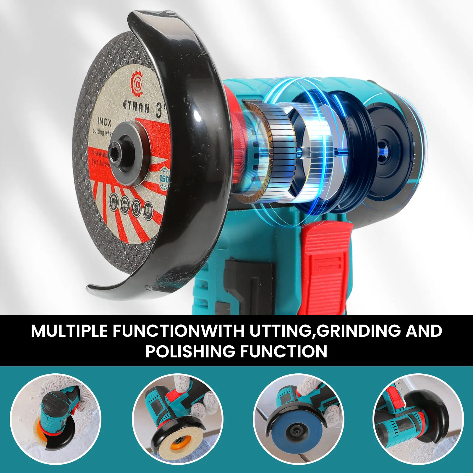 19500 دورة في الدقيقة 12 فولت طاحونة زاوية صغيرة قابلة للشحن ماكينة الطحن بطارية ليثيوم لاسلكية طاحونة قطع أدوات كهربائية