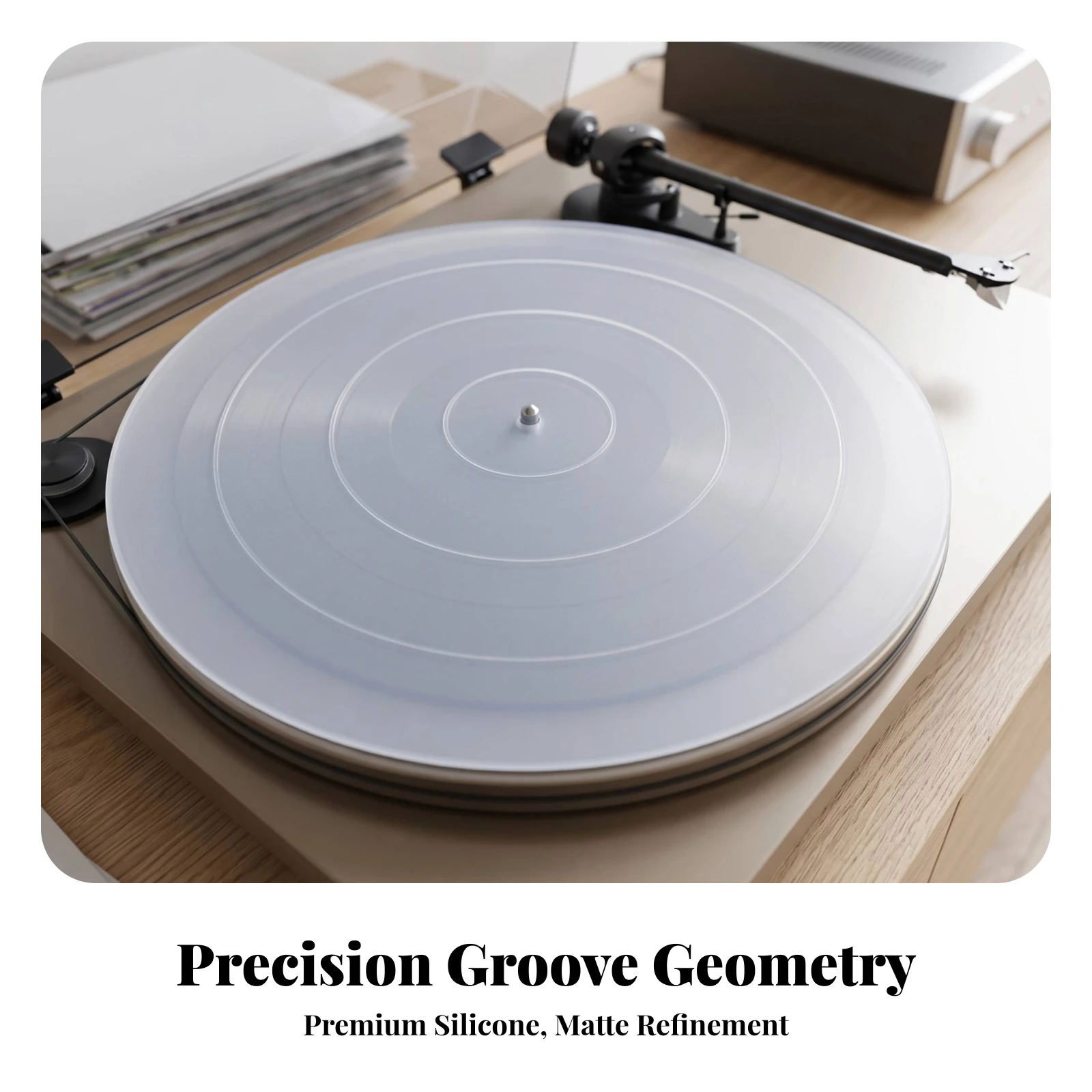 Non-Slip Silicone Turntable Mat with Guide Rings Smooth Frosted Surface Record Player Mat for Home Audio Rooms