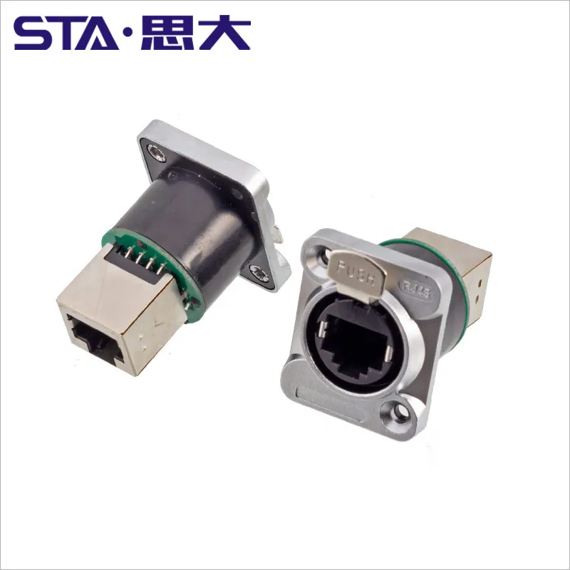 Shielded RJ45 IP65 Waterproof PCB Signal Panel Mounting Applicable to Cat5/5e/6 8P8C Connector Ethernet LAN Cable Connectors