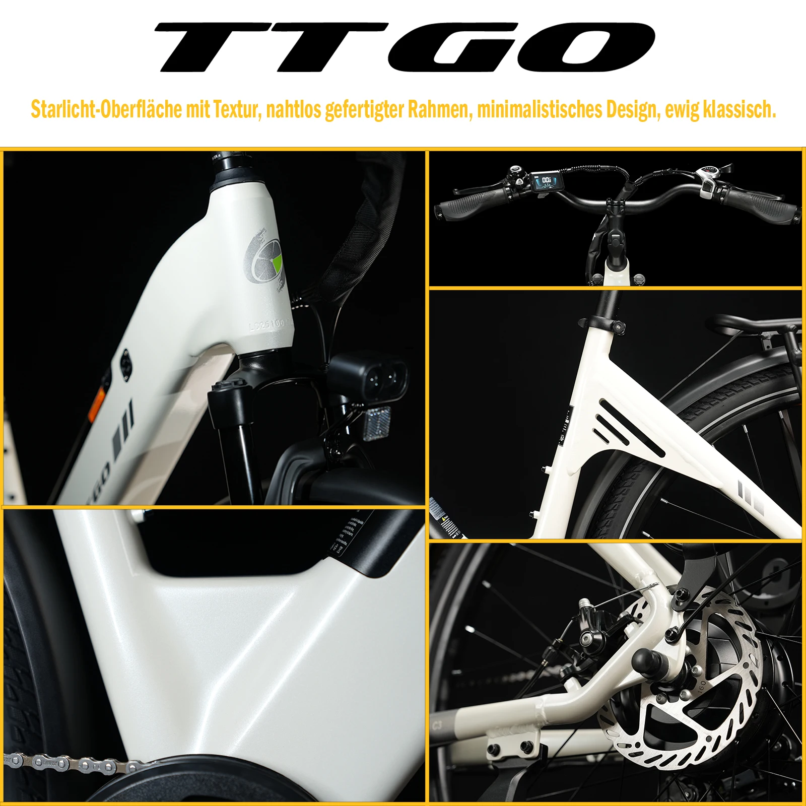 TTGO 28-Zoll E-Bike für Erwachsene, 250W 36V 18Ah Akku, City-Elektrofahrrad, 120 km Reichweite, E-Bike für Damen & Herren – Detail 10