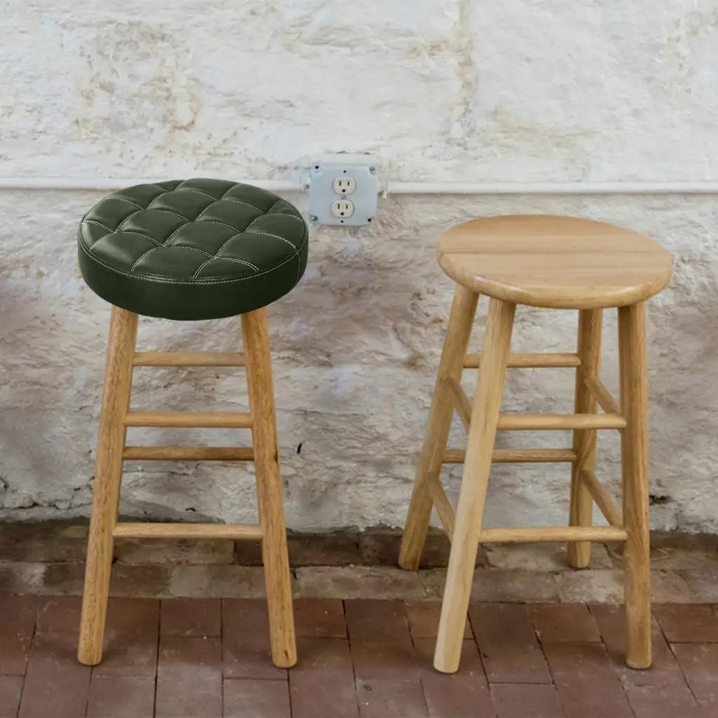 Cojín de asiento redondo para taburete de Bar, cubierta de cuero PU, parte superior del asiento, impermeable, fácil instalación, reemplazo resistente para salón de SPA