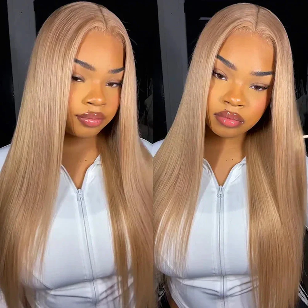

Megalook 13x4 13x6 Three-Go Milk Tea Brown Glueless Wigs Silky Straight with Drawstring 100% Human Hair Wig Ready to Wear and Go