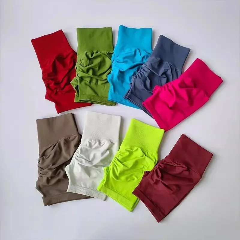 AliExpress NONE Summer High-Waist Women's Yoga Shorts Breathable Fitness Butt Lift Sports Running Shorts Cycling Push-Up Workout Gym Shorts