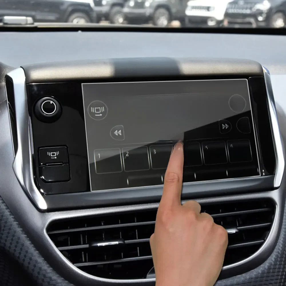 Auto-Navigations-Displayschutzfolie für Peugeot 2008 208 2014–2017, PVC-Auto-Displayschutzfolie, Aufkleber, Zubehör