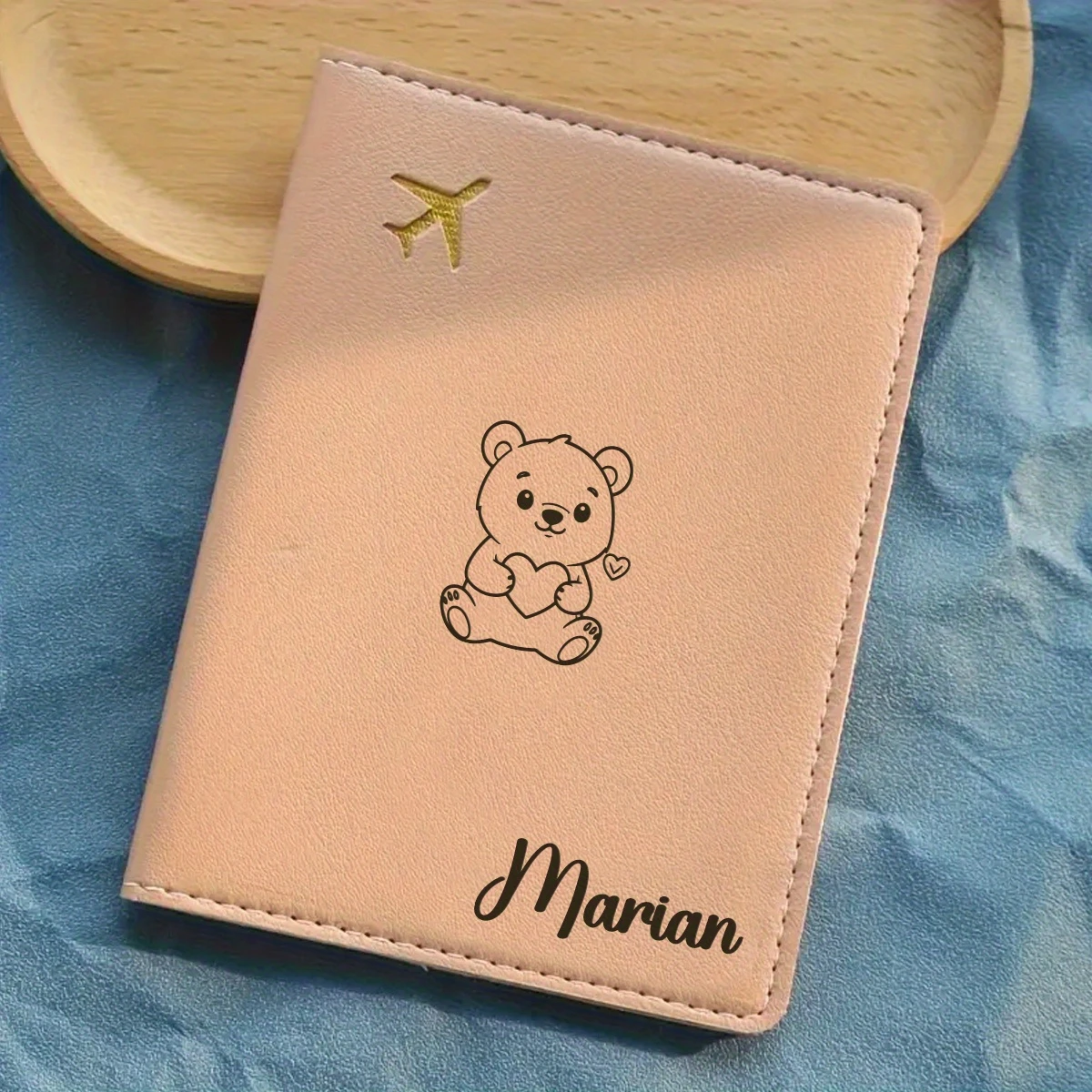 Custom Bear Pattern Passport Holder & Luggage Tag Personalized Name Travel Wallet Custom Photo Travel Accessory Set view 6