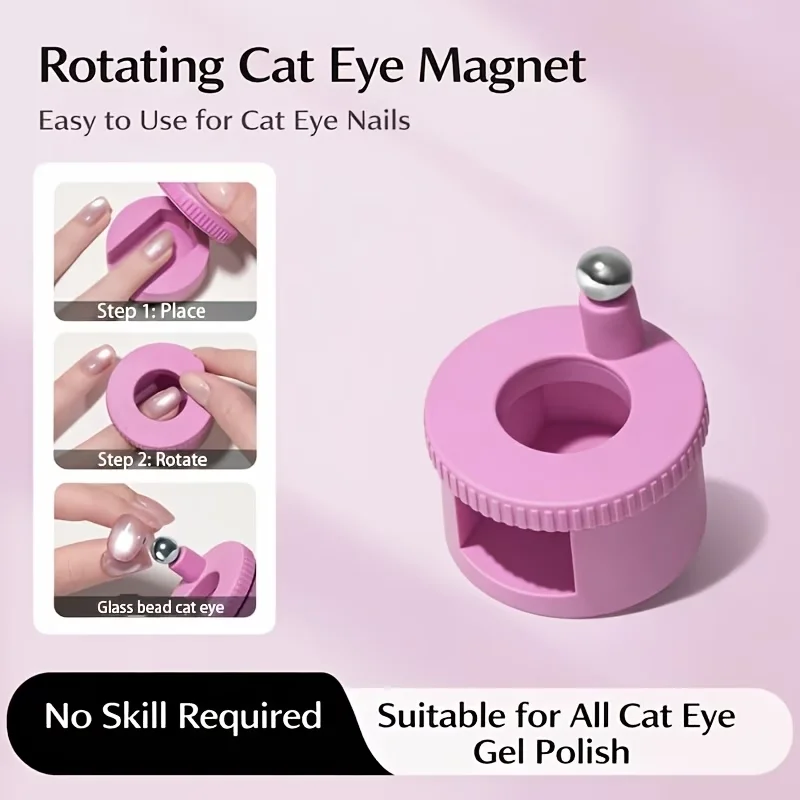 1pc Brand New Rotating Cat Eye Nail Magnet, Magnetic Sphere, Multi-Faceted Strong Magnet. Suitable for Nail Salon DIY and Press-