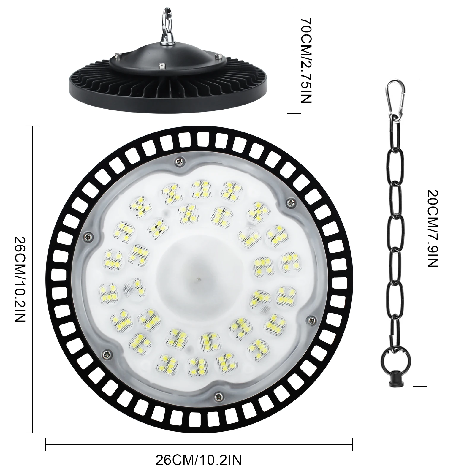 INDMIRD-Lampe LED UFO High Bay, super lumineuse, étanche, éclairage commercial et industriel, entrepôt et garage, AC 220V, 100W, 150W