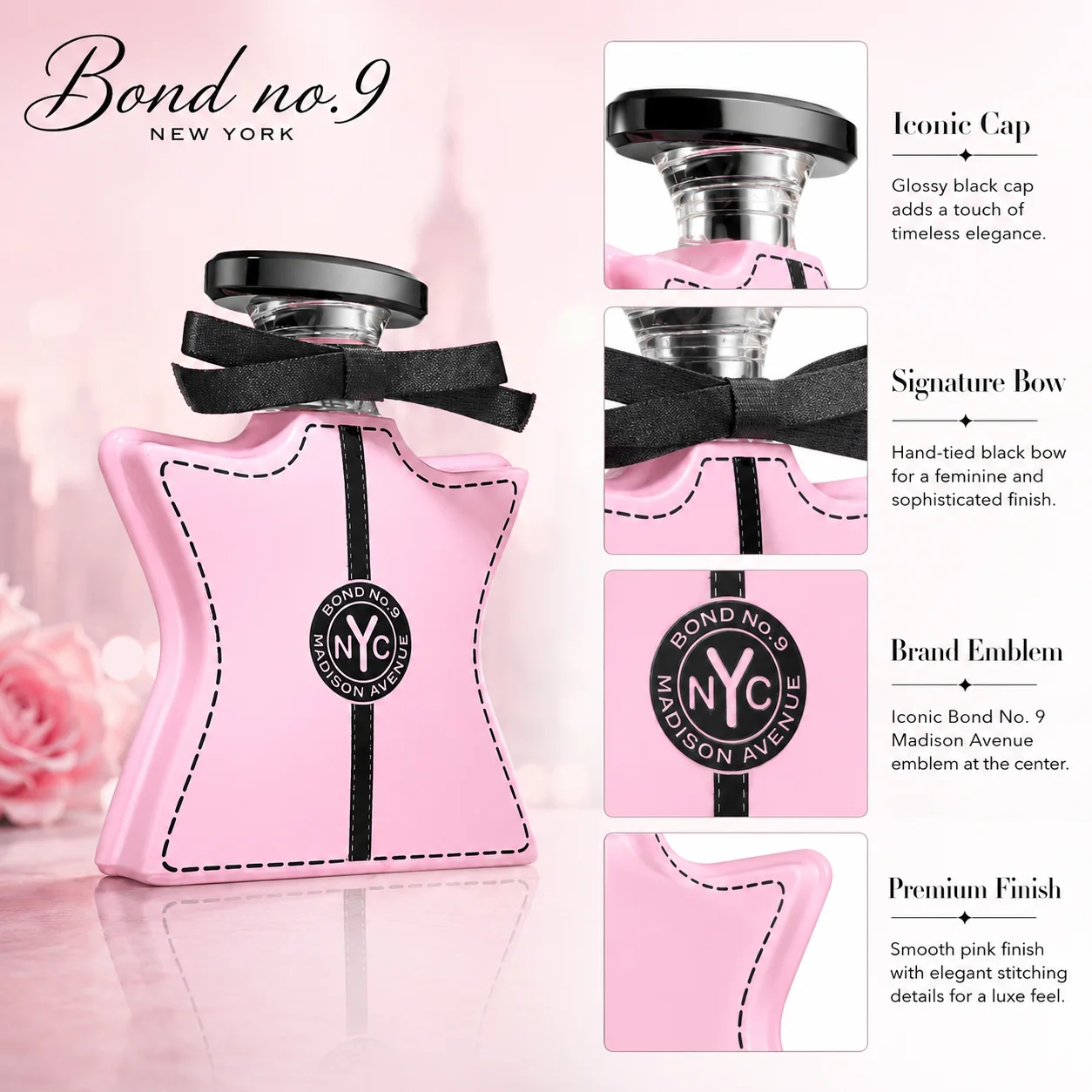 Bond No.9 Madison Avenue Eau De Parfum 100ml for Women Long Lasting Luxury Niche Perfume Spray Floral Fruity Lychee Rose Raspberry Vanilla Musk Fragrance Daily Wear Travel Gift view 6