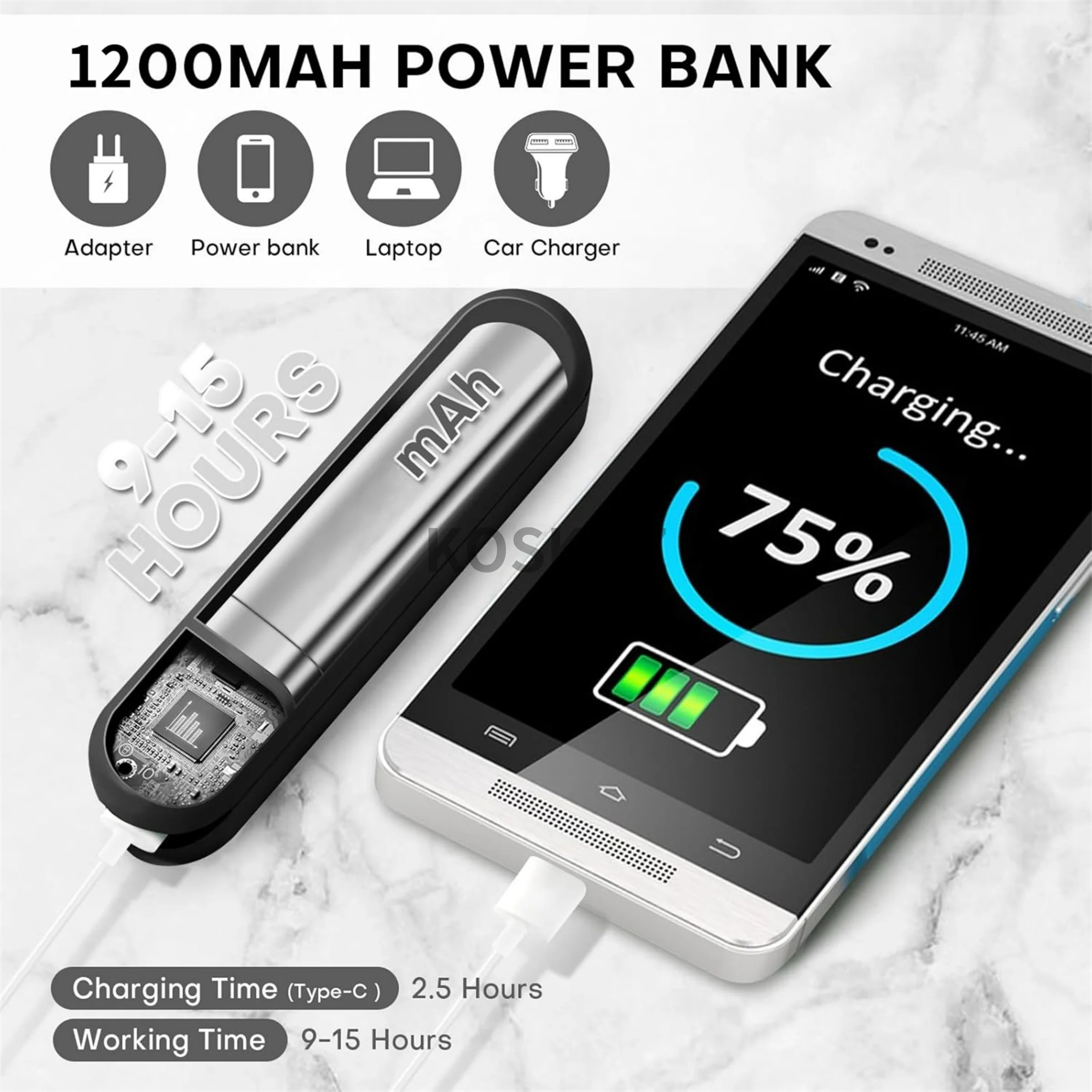 Handheld Mini Fan, Portable Small Pocket Fan, USB Rechargeable Personal Fan with Power Bank, Travel Summer Essentials for Women