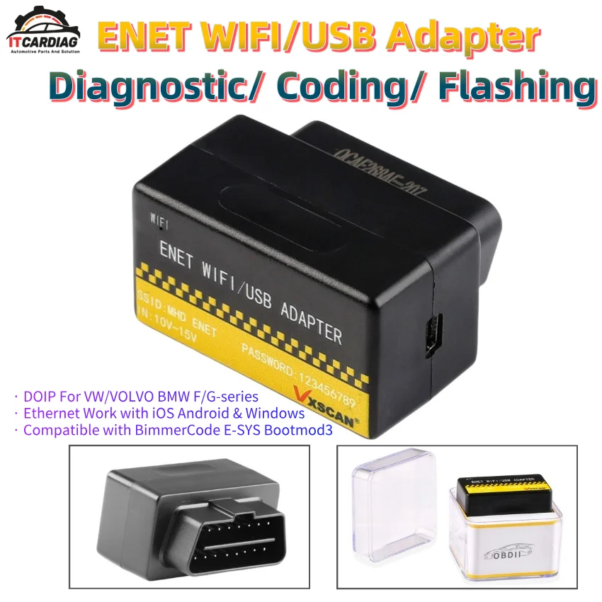 محول إيثرنت Obd ENET WIFI/USB DOIP لسلسلة VW/VOLVO /BMW F/G المتوافقة مع BimmerCode E-SYS Bootmod3 ISTA D، MHD، xHP #1