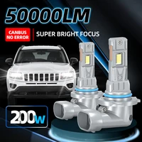 2 uds luces Led para coche Canbus 50000LM 200W H4 H1 H7 faro LED H8 H11 9005 9006 9012 luz para motocicleta lámpara de cabeza automática 12V Led