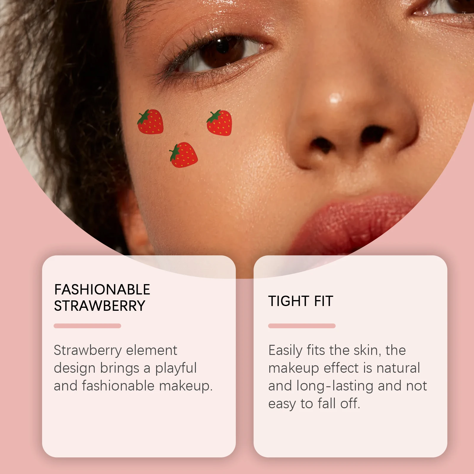 แผ่นแปะแต่งหน้ารูปสตรอว์เบอร์รี Eelhope 6 ชิ้น สำหรับตกแต่งใบหน้า แต่งตา งานปาร์ตี้ ลายสตรอว์เบอร์รี ติดชั่วคราว