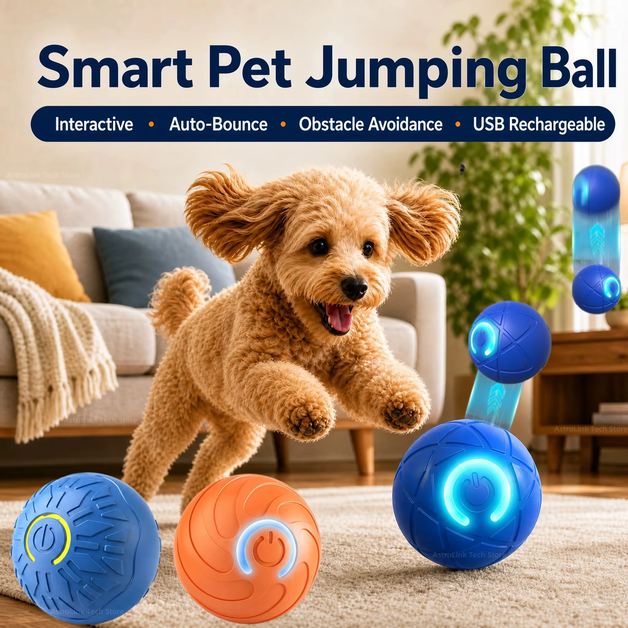 Bola de Brinquedo Inteligente para Cães, Brinquedo Eletrônico Interativo para Animais de Estimação, Bola Móvel com Movimento Automático USB, Presente de Aniversário para Filhotes, Produto para Gatos