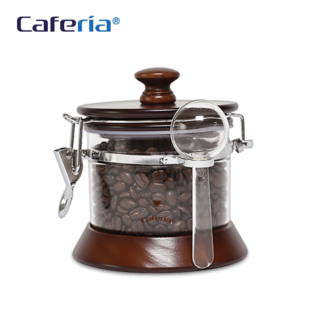 Caferia Wood/Acrylic Air-Tight Coffee Canister Storage Container 500ml (CA1)