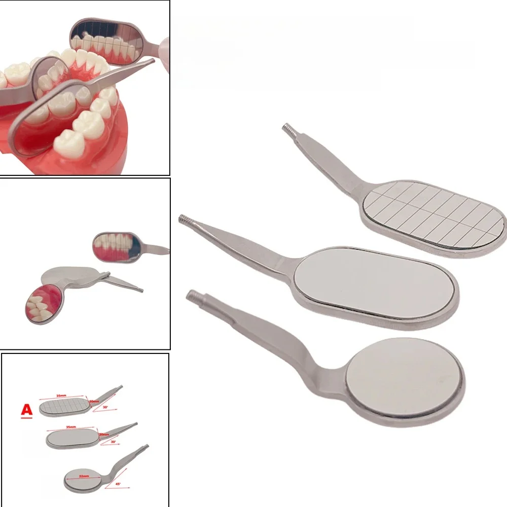 Miroirs buccaux dentaires antibuée en rhodium, réflecteurs buccaux réutilisables de forme longue, outils dentaires de haute qualité pour dentistes et cliniques