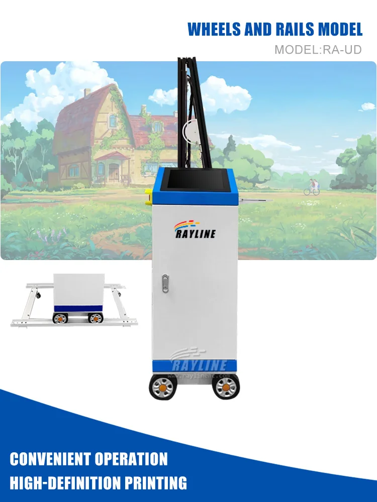 Automatic Outdoor Robot Wall Floor Printing Machine CMYKW Color 3D Vertical UV Wall Art Printer Printing Machine