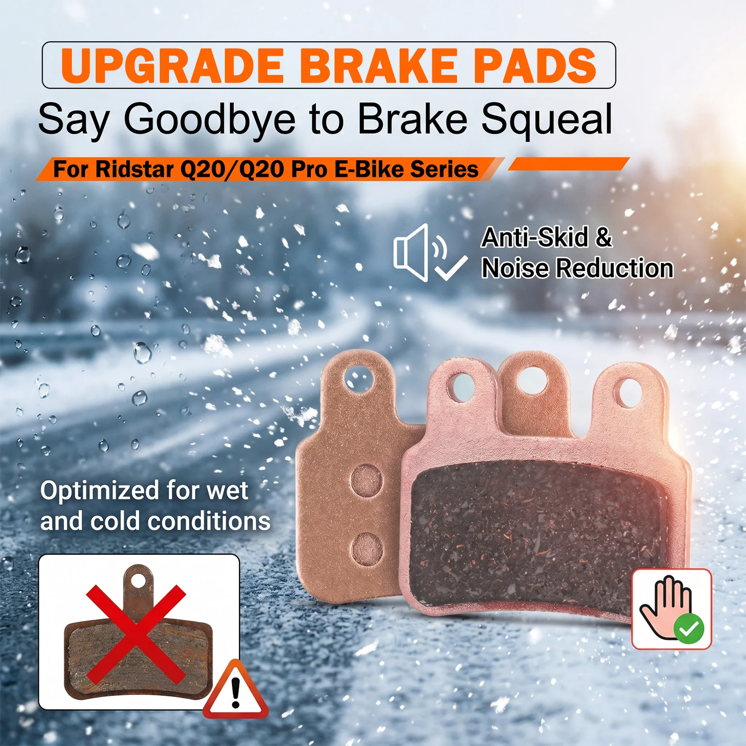 

CNC Precision Cut Brake Pads for Ridstar Q20 Series – Exact Fit XD-KLBS-DOT4 Hydraulic, No Modification Needed, Plug & Play