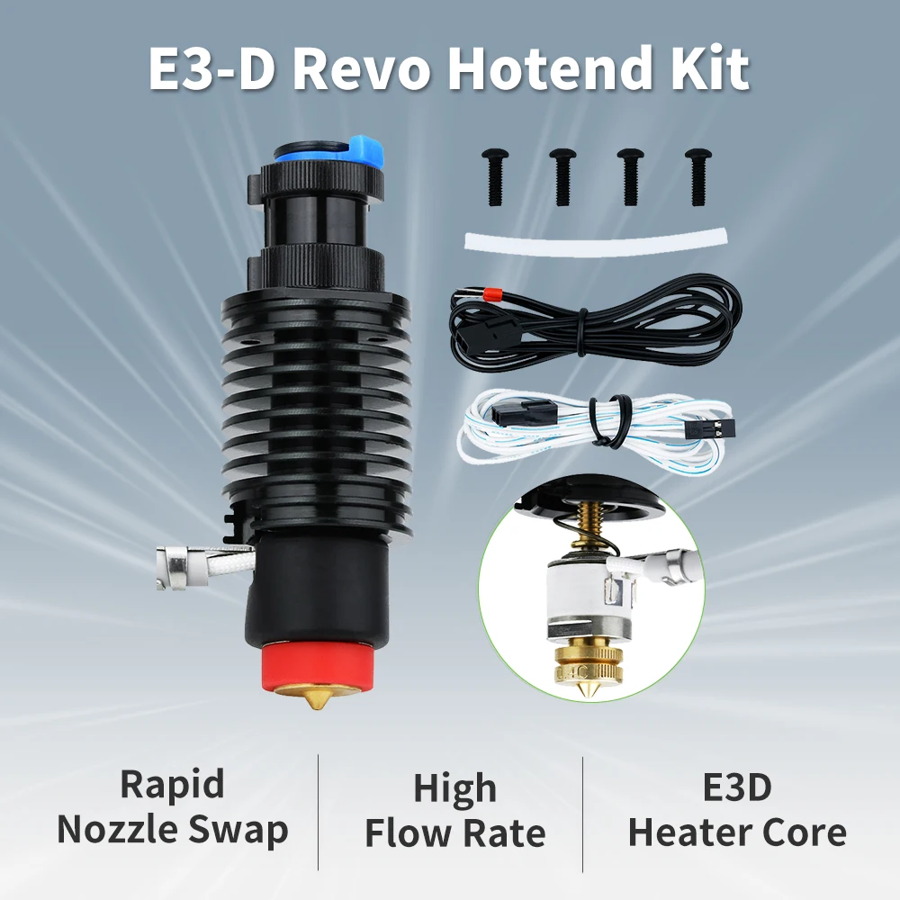 E3-D Revo Hotend Kit All-in-one Bimetal Throat Nozzle Ceramic Heating Core 104NT Thermistor For e3-dV6  Ender 3 Printer