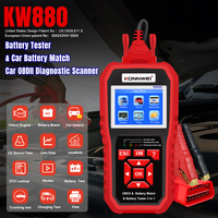 KONNWEI KW880 12V Car Battery Tester Analizer Auto Diagnostic Tool Battery Match 3 in 1 Car OBD2 Scanner Full OBD2 Function
