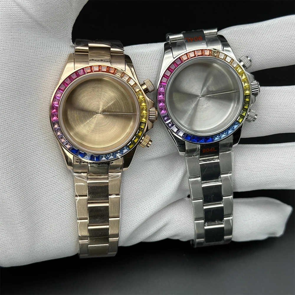 39mm VK63 Jewels Diamond Watch Case For Seiko Daytona VK63