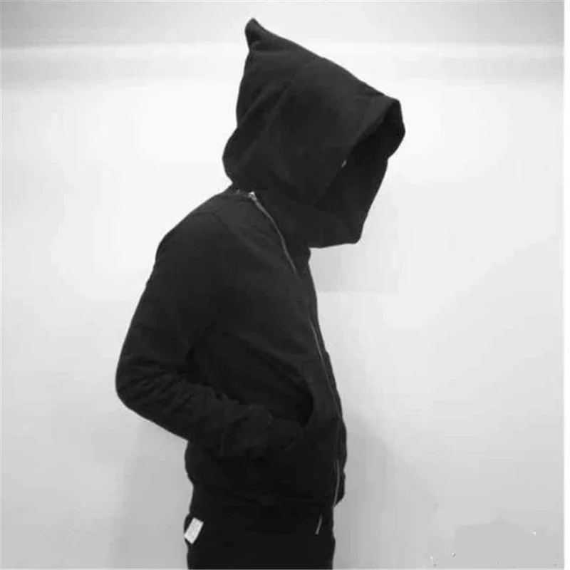 Nowe bluzy męskie sweter z zamkiem harajuku czarne bluzy hip hop swag styl deskorolka streetwear płaszcz kurtka z kapturem płaszcz — zdjęcie 2