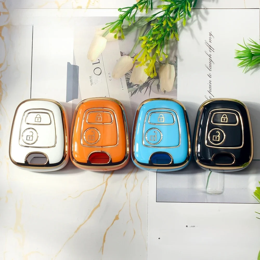 KEYOU TPU étui pour clé de voiture pour Peugeot 107 206 207 307 pour citroën C1 C2 C3 C4 pour Toyota Aygo 2BNT clé à distance protéger coque